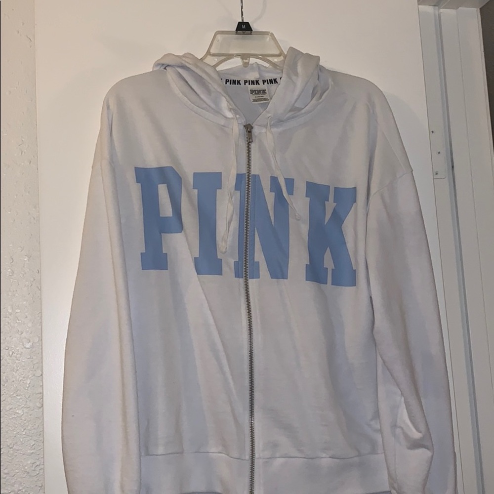 VS Pink White Zip-Up Hoodie